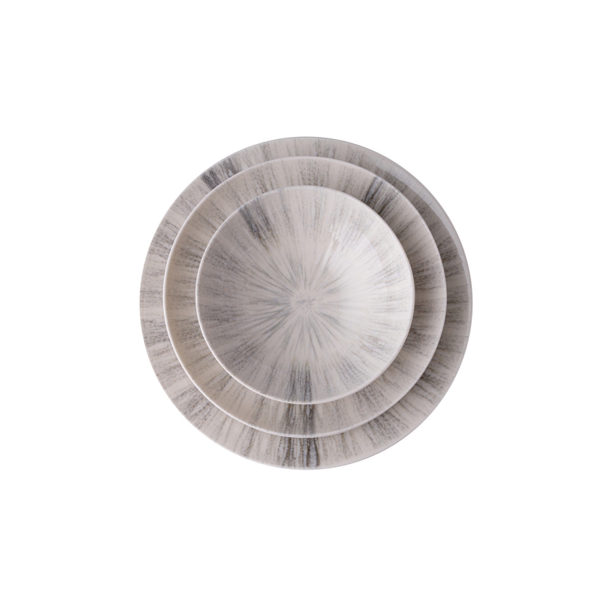 Обідній сервіз, 24 шт., сірий/фарфор