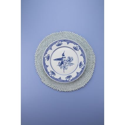 Обідній сервіз 26 предметів білий/синій/фарфор