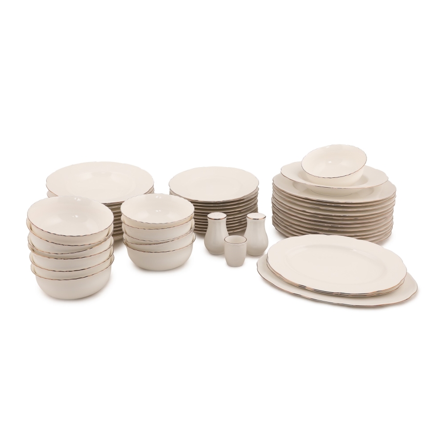 Обідній сервіз, 54 предмети — білий/мідний/костяний фарфор