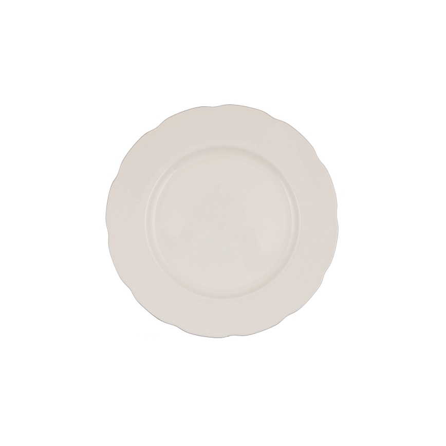 Обідній сервіз, 54 предмети — білий/сріблястий/кістяний фарфор