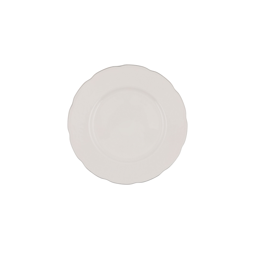 Обідній сервіз, 54 предмети — білий/сріблястий/кістяний фарфор