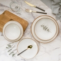 Обідній сервіз із 24 предметів бежевий/фарфор