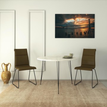 Обідній стіл SANDALF 75x90 см білий/чорний