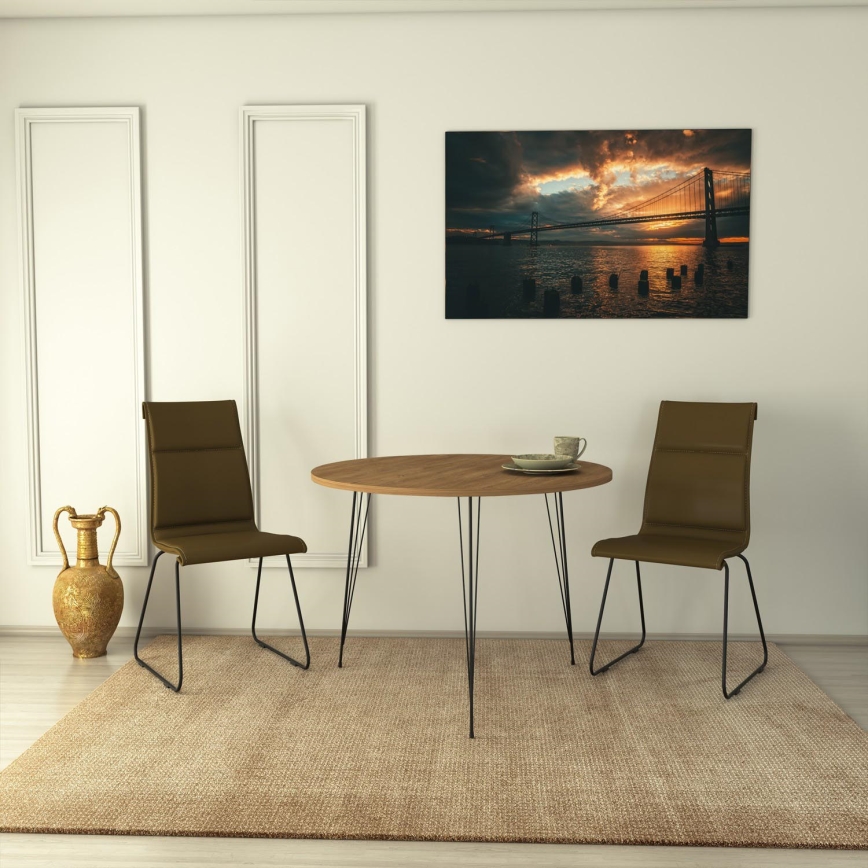 Обідній стіл SANDALF 75x90 см коричневий