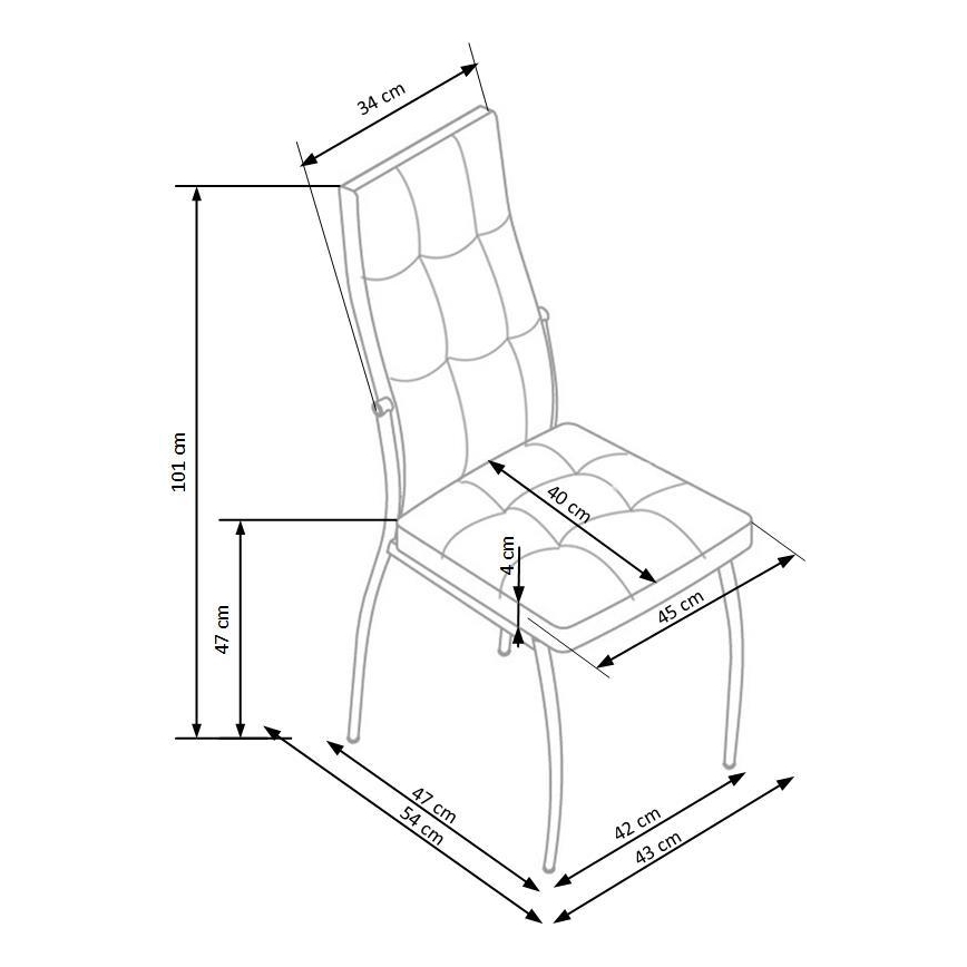 Обідній стілець WARMIS, 1 шт., сірий