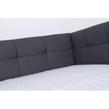 Обитая кровать MARIA PETITE 120x200 см, с местом для хранения, без матраса, серая