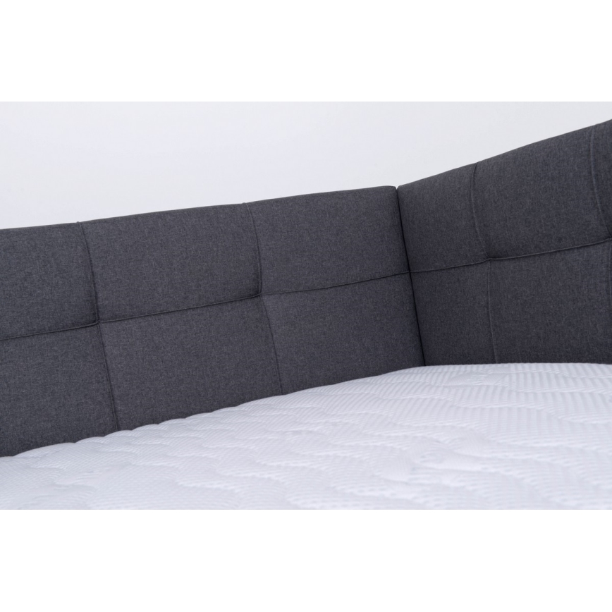 Обитая кровать MARIA PETITE 120x200 см, с местом для хранения, без матраса, серая