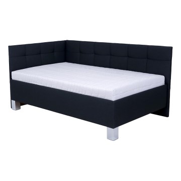 Обитая кровать с местом для хранения без матраса MARIA PETITE 120x200 см антрацит