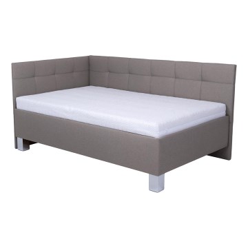 Обитая кровать с местом для хранения без матраса MARIA PETITE 120x200 см taupe