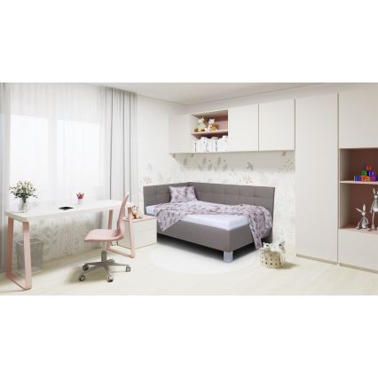 Обитая кровать с местом для хранения без матраса MARIA PETITE 120x200 см taupe