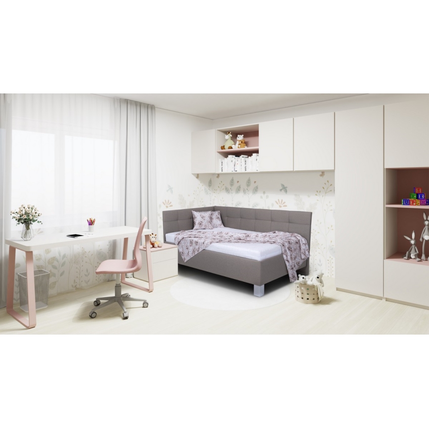 Обитая кровать с местом для хранения без матраса MARIA PETITE 120x200 см taupe