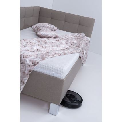 Обитая кровать с местом для хранения без матраса MARIA PETITE 120x200 см taupe