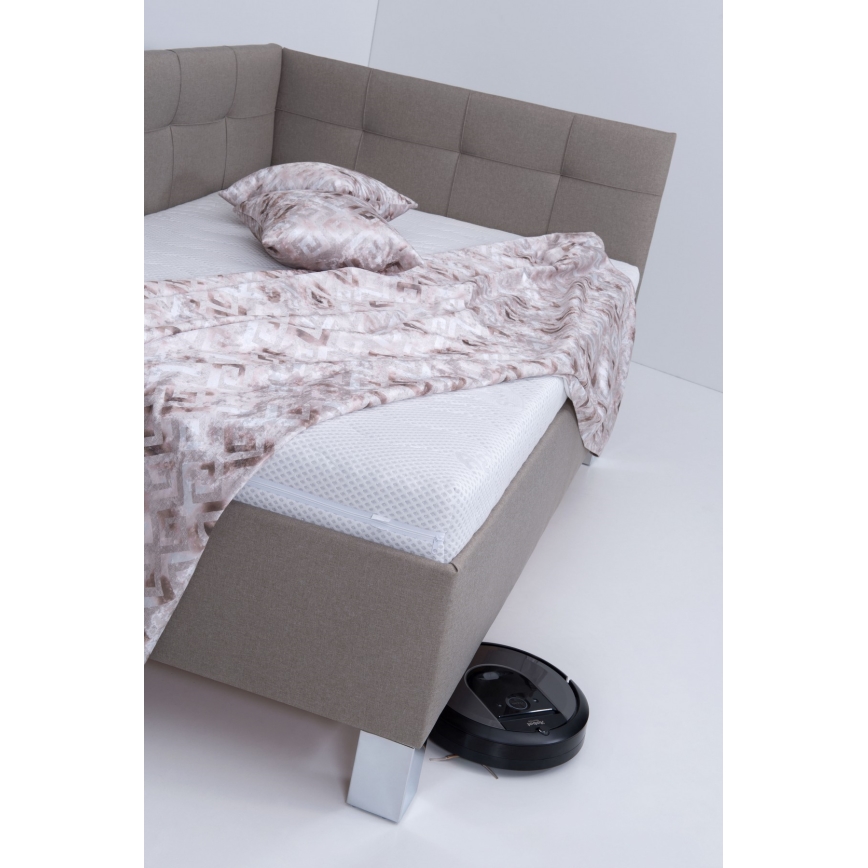 Обитая кровать с местом для хранения без матраса MARIA PETITE 120x200 см taupe