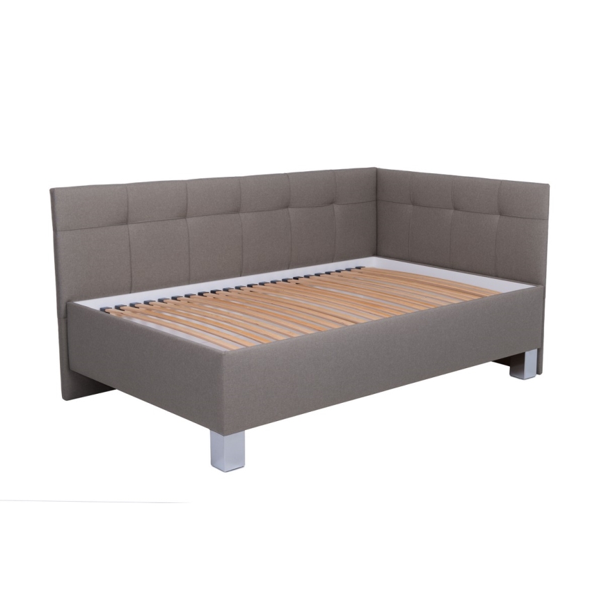 Обитая кровать с местом для хранения без матраса MARIA PETITE 120x200 см taupe
