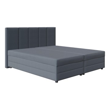 Обитая кровать с пружинным матрасом и ящиком для хранения ISABEL 160x200 серая