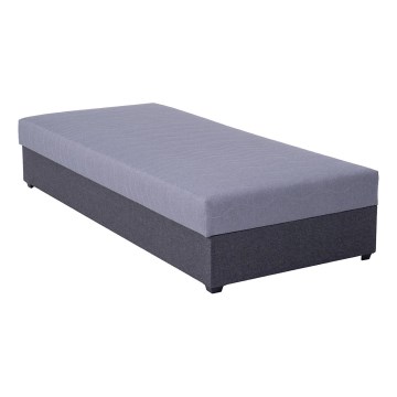 Обитая кушетка с местом для хранения JACOB XL, грузоподъемность 130 кг, 90x200 см, серая