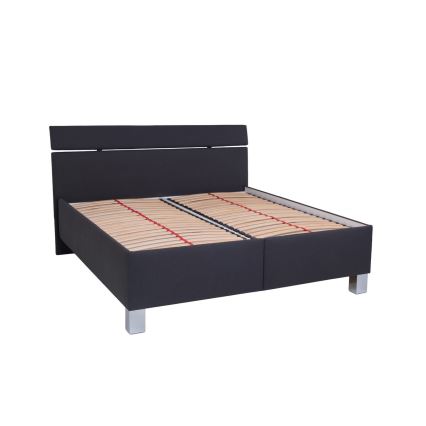 Обитанная кровать с местом для хранения без матраса ALIS 180x200 см антрацит