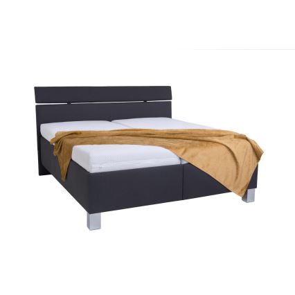 Обитанная кровать с местом для хранения без матраса ALIS 180x200 см антрацит