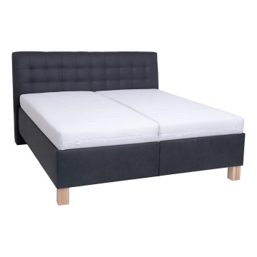 Обитанная кровать с местом для хранения без матраса VIOLET 160x200 см антрацит