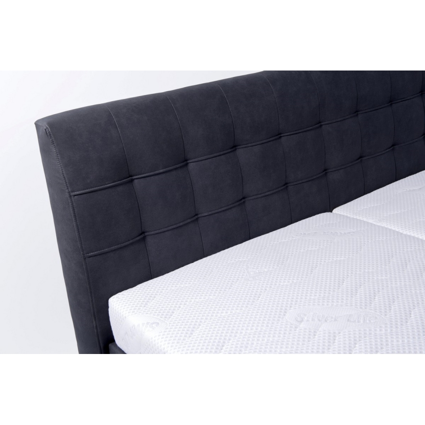 Обитанная кровать с местом для хранения без матраса VIOLET 160x200 см антрацит