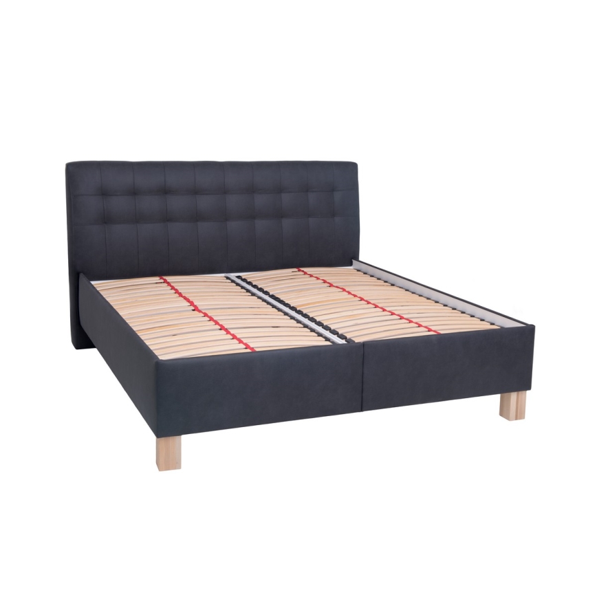 Обитанная кровать с местом для хранения без матраса VIOLET 160x200 см антрацит