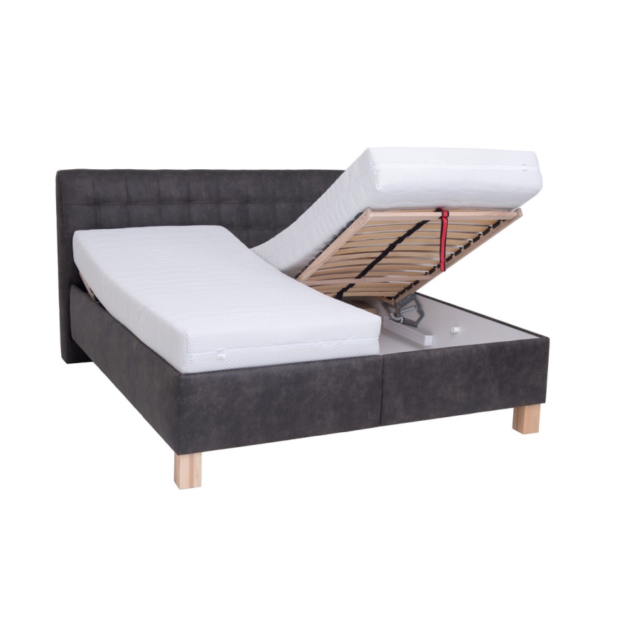 Обитано легло с местом для хранения без матраса VIOLET 180x200 см темно-серое