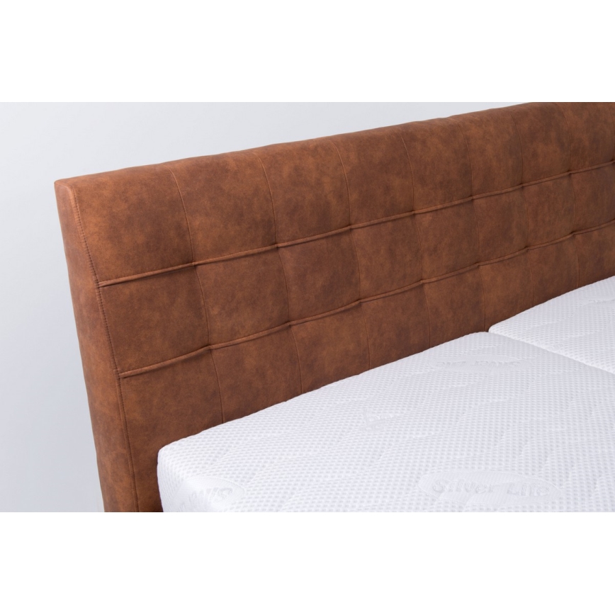 Обита кровать со съемным местом без матраса VIOLET 180x200 см коньячный коричневый