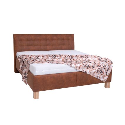 Обита кровать со съемным местом без матраса VIOLET 180x200 см коньячный коричневый