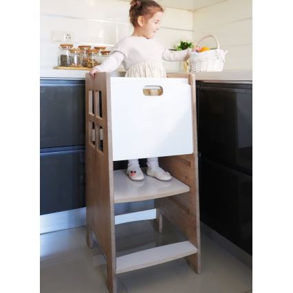 Обучающая башня KULE 90x50 cm коричневая/белая