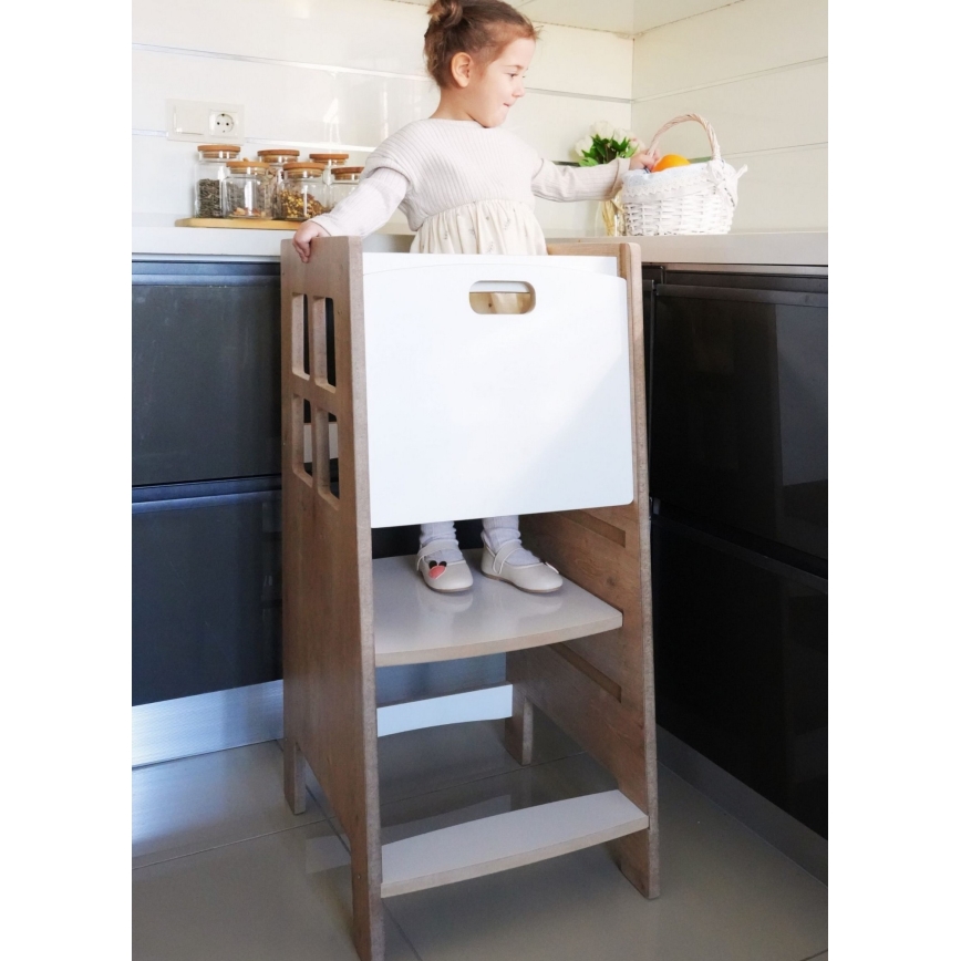 Обучающая башня KULE 90x50 cm коричневая/белая