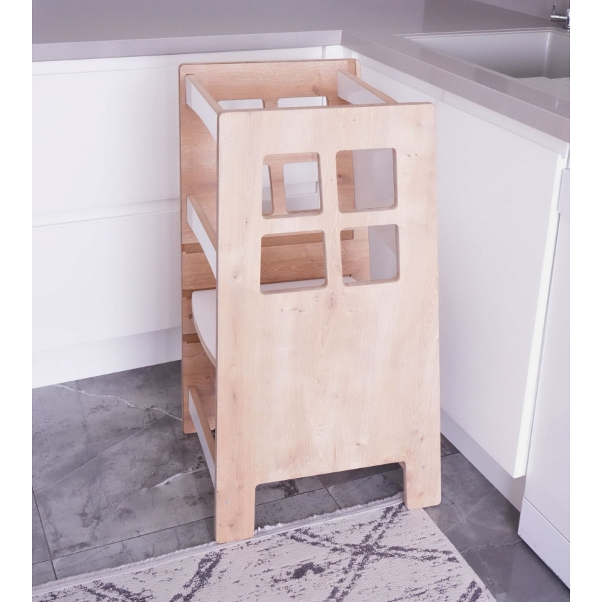 Обучающая башня KULE 90x50 cm коричневая/белая
