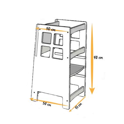 Обучающая башня KULE 90x50 cm коричневая/белая