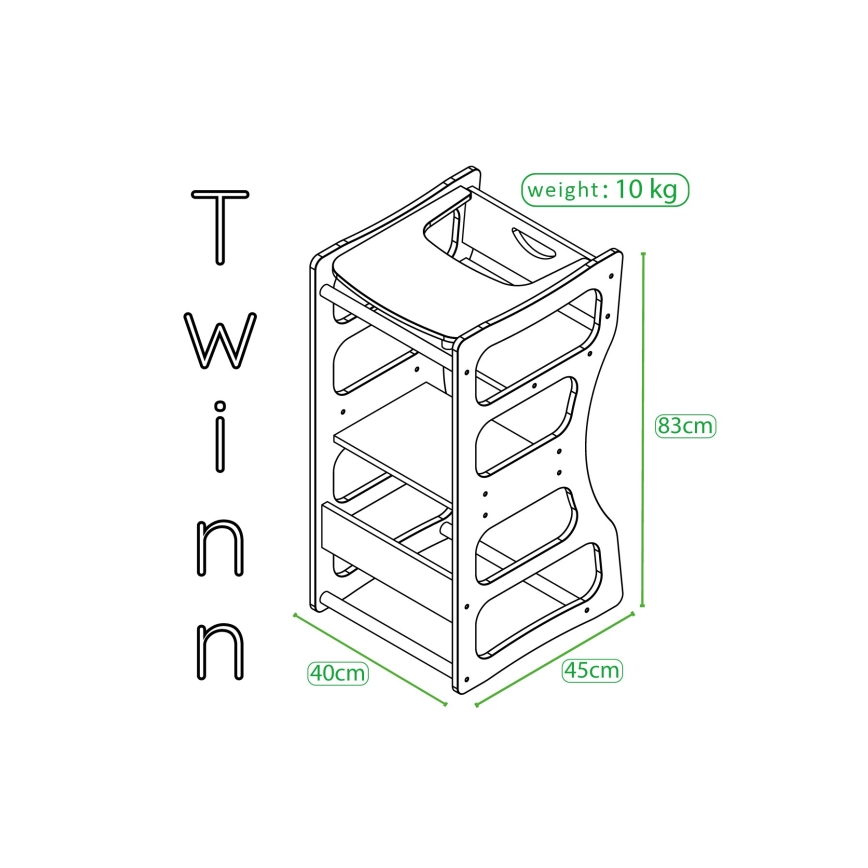 Обучающая башня TWINN 83x45 cm коричневая