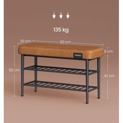 Обувница ANDOR коричневая/чёрная