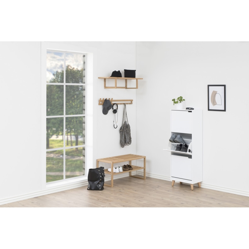 Обувница с 3 ящиками CARLY белая