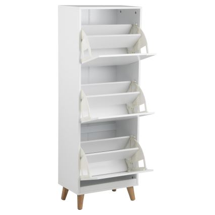 Обувница с 3 ящиками CARLY белая