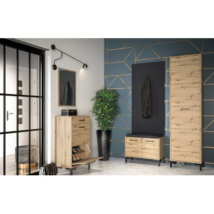 Обувница CORICA 54x70 см дуб артезан/черный