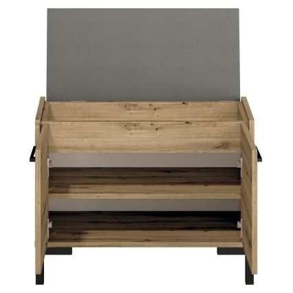 Обувница CORICA 54x70 см дуб артезан/черный