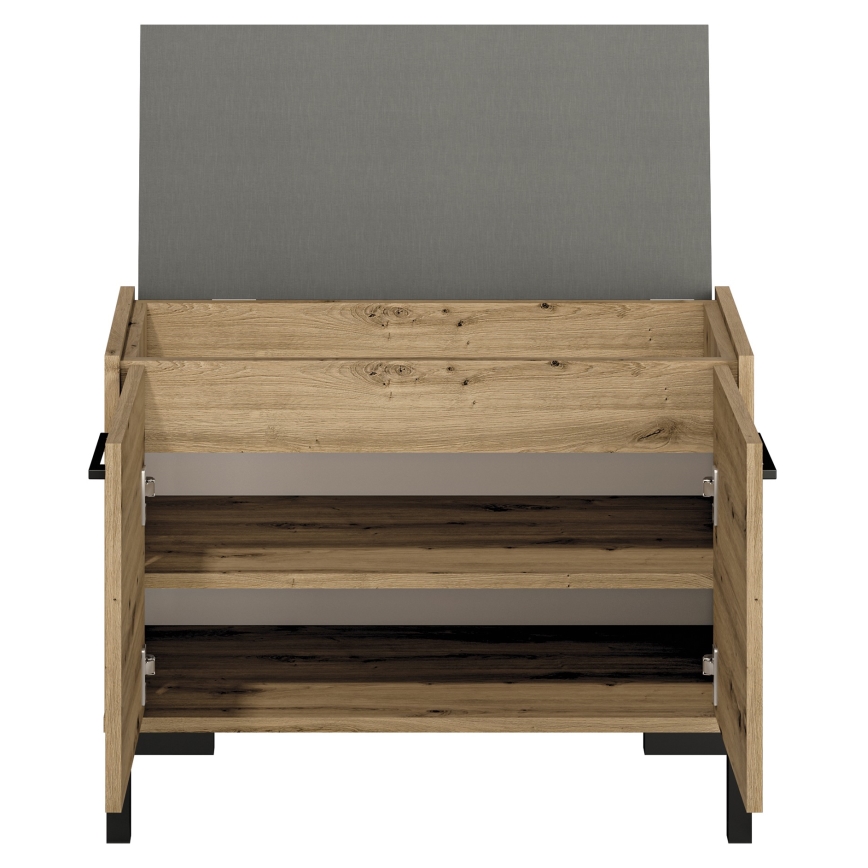 Обувница CORICA 54x70 см дуб артезан/черный