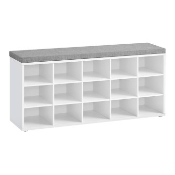 Обувница VOREN 105x48x30 см белая/серая