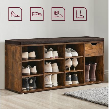 Обувница VOREN коричневая/чёрная