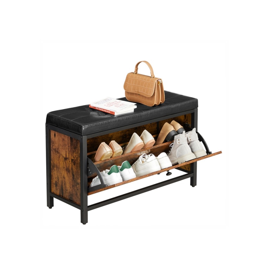 Обувница VOREN коричневая/чёрная