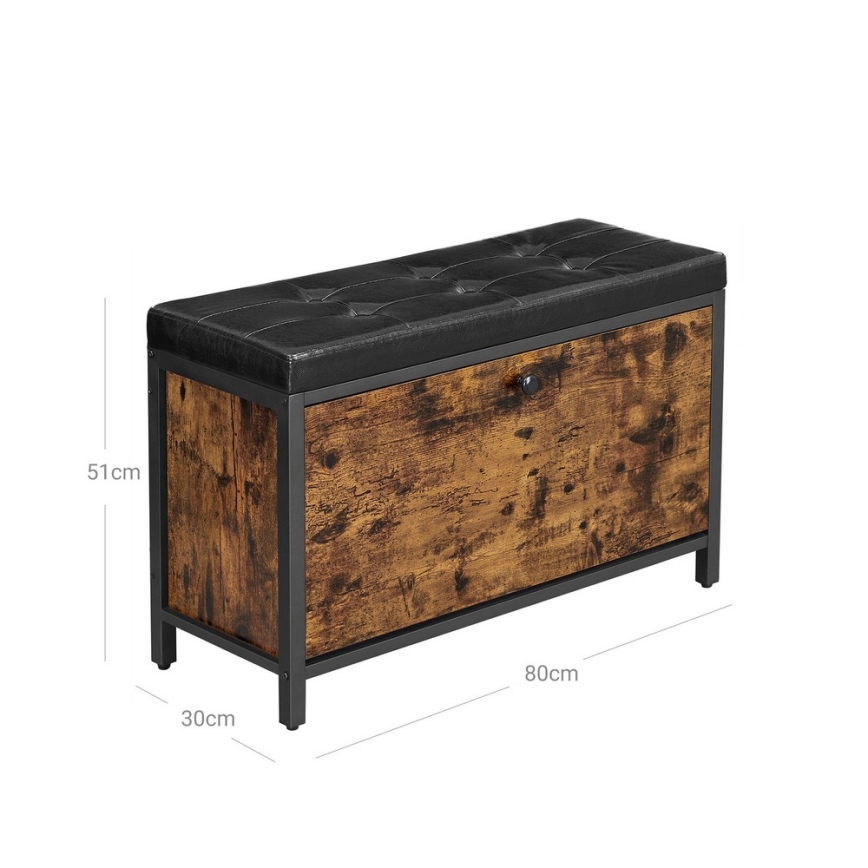 Обувница VOREN коричневая/чёрная