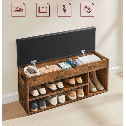 Обувница VOREN — коричневая/чёрная