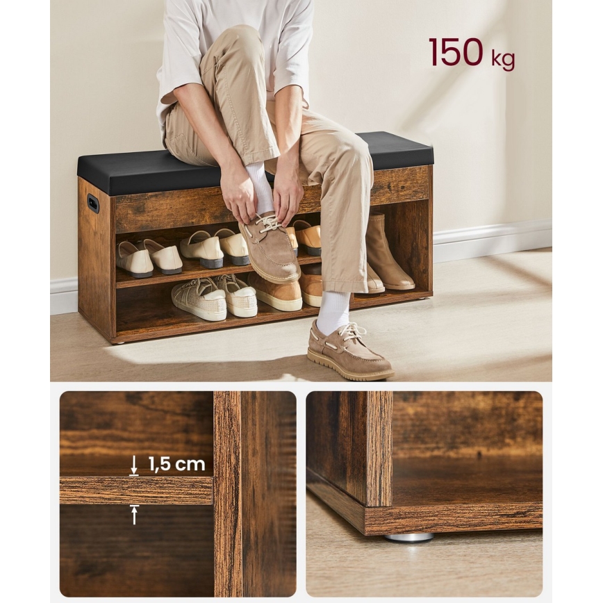 Обувница VOREN — коричневая/чёрная