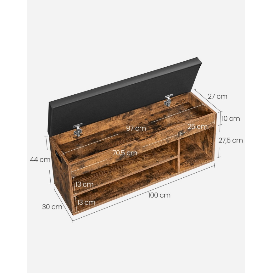 Обувница VOREN — коричневая/чёрная