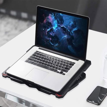 Охлаждающая подставка для ноутбука 5x вентиляторов 2xUSB черная