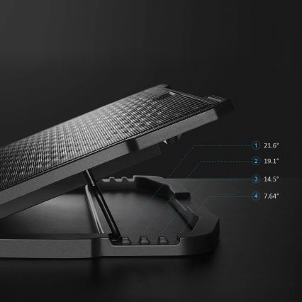 Охлаждающая подставка для ноутбука 5x вентиляторов 2xUSB черная