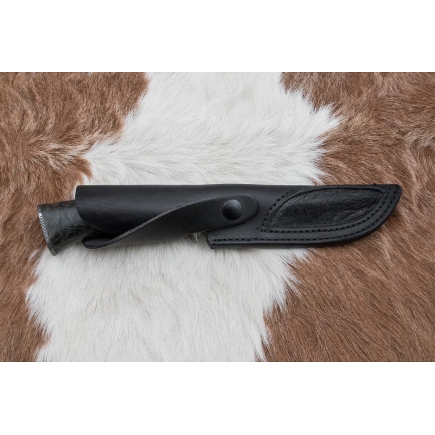 Охотничий нож из дамасской стали 13,8 см береза/верблюжья кость