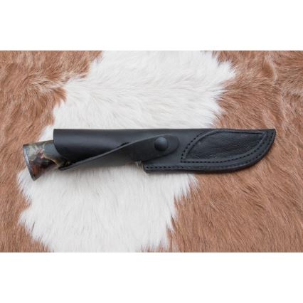 Охотничий нож из дамасской стали 14 см каштан